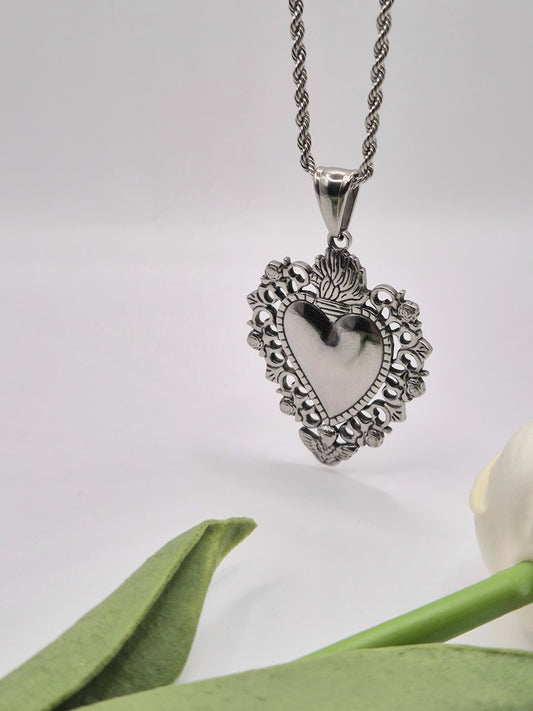 Collana Lunga Cuore Sacro