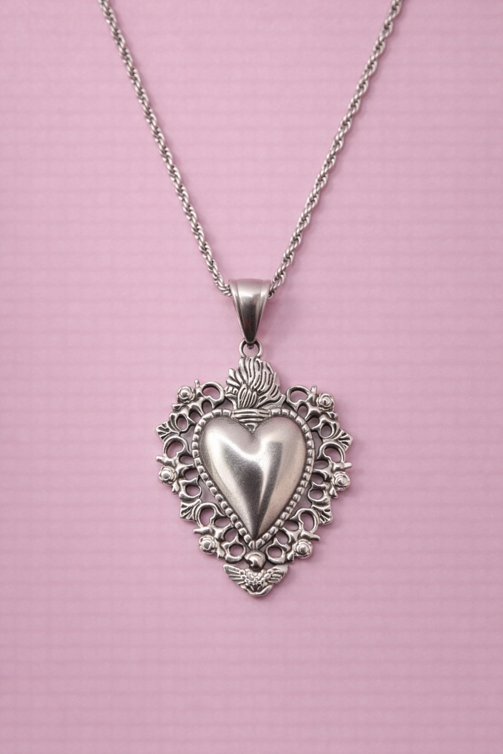 Collana Lunga Cuore Sacro