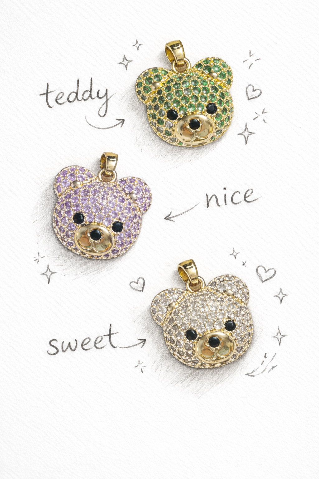 Charms Teddy Strass